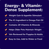 Miracle Vet Liquid Weight Gainer for Dogs & Cats - Energy- & Vitamin-Dense Supplement