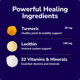 Miracle Vet Healthy Multivitamin Treats - Turmenic, Lecithin, 32 Vitamins & Minerals